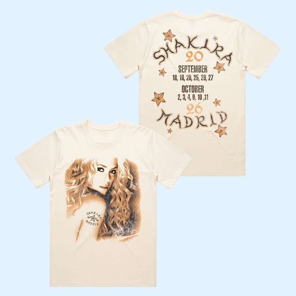 Shakira Merch 2026 Throwback Laundry Service T-Shirts Shakira Madrid Tour Shirt Music Fan Gift