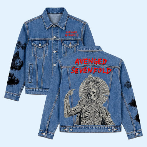 A7X World Merch 2026 Avenged Sevenfold Tour Denim Jacket Best Gift For Band Fans