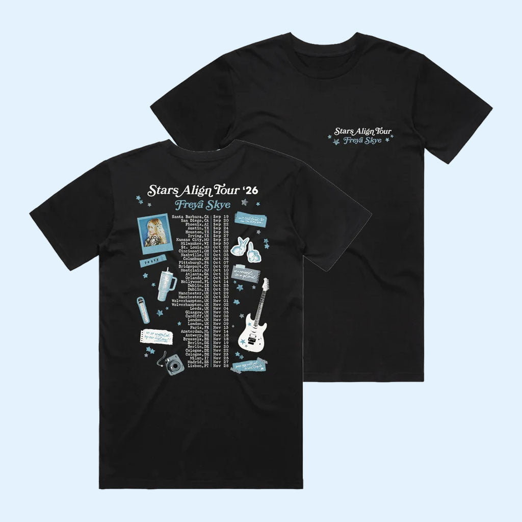 Freya Skye Merch 2026 Stars Align Tour Black Dateback T-Shirt Gift For Music Lovers