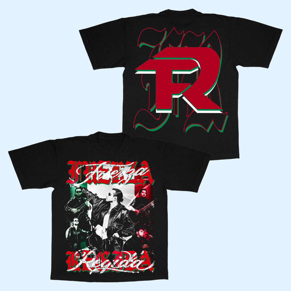 Fuerza Regida Merch 2026 En Vivo Black T-Shirt Fuerza Regida Mexican Band Shirt Fan Gifts