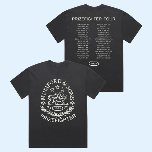 Mumford And Sons Merch 2026 Prizefighter Stamp Print Tour Dates T-Shirt Gift For Rock Fans
