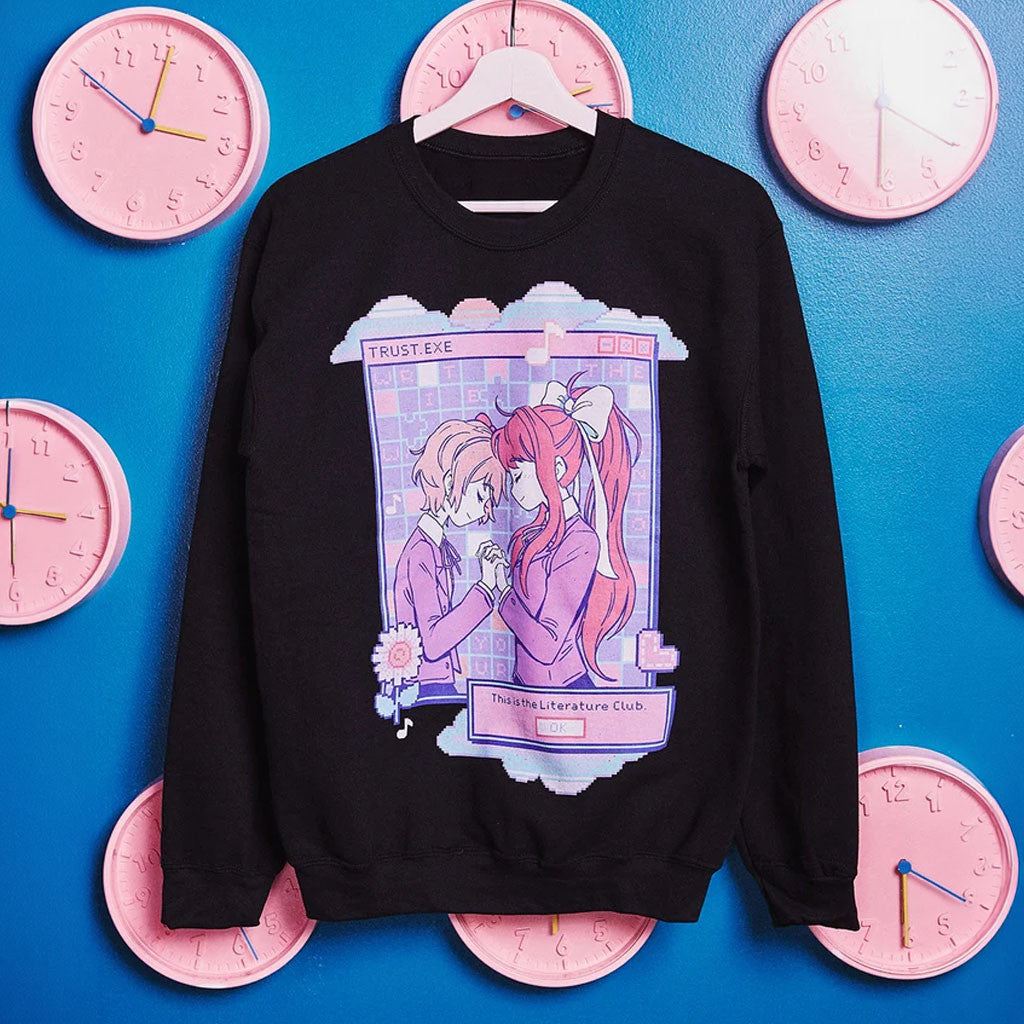 DDLC Merch Doki Doki Literature Club 2026 Trust Black Sweatshirt Gift For Video Game Lovers