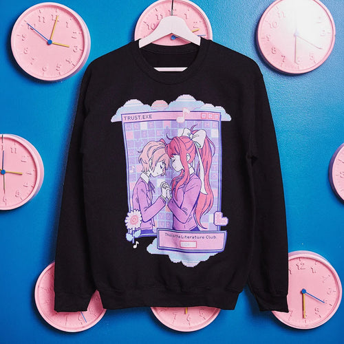 DDLC Merch Doki Doki Literature Club 2026 Trust Black Sweatshirt Gift For Video Game Lovers