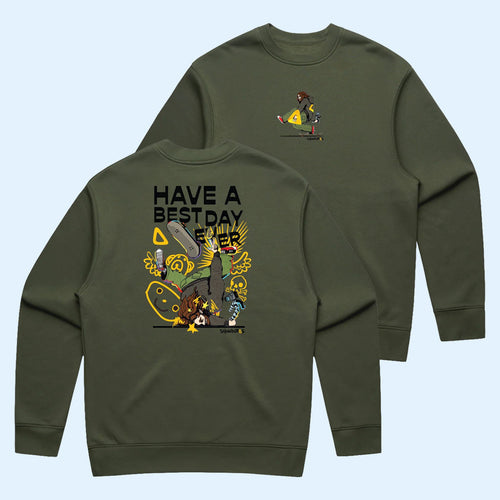 A For Adley Merch 2026 Best Day Ever Wipeout Crewneck Sweatshirt Gift For Friends