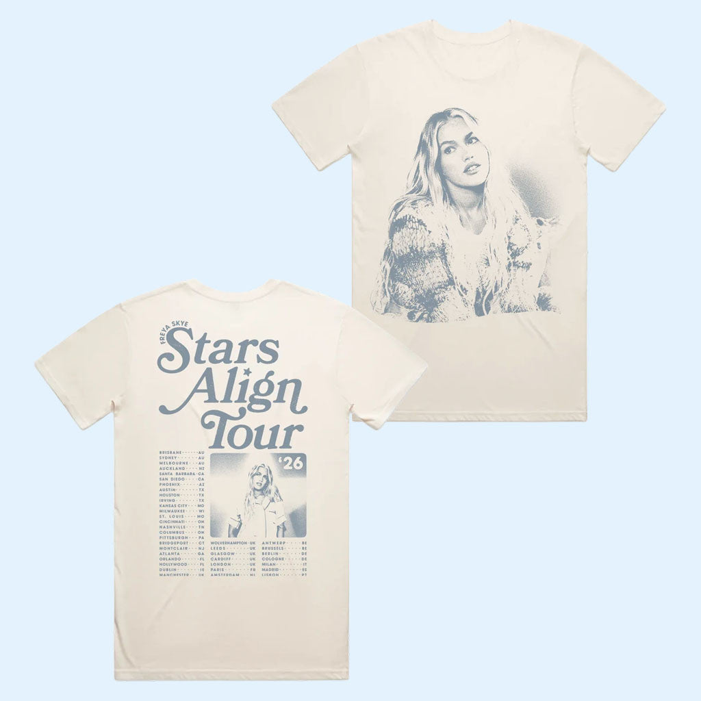 Freya Skye Merch 2026 Stars Align Tour Photo T-Shirt Dateback Shirt Gift For Music Fans