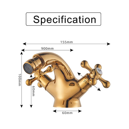 Dual Handle Bidet Faucet - Brass Mixer - Bathroom Sink