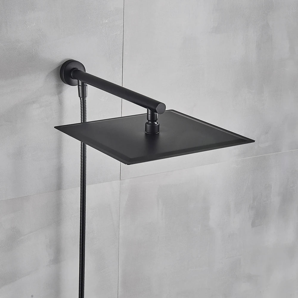 AquaLux - Rainfall Shower Head Set - Stainless Steel - Bathroom Upgrade
