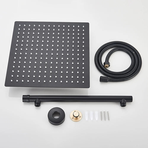 AquaLux - Rainfall Shower Head Set - Stainless Steel - Bathroom Upgrade