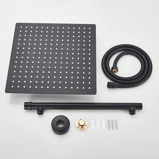 AquaLux - Rainfall Shower Head Set - Stainless Steel - Bathroom Upgrade