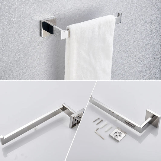 Bathroom Hardware Set - Chrome Stainless Steel - Modern Bath