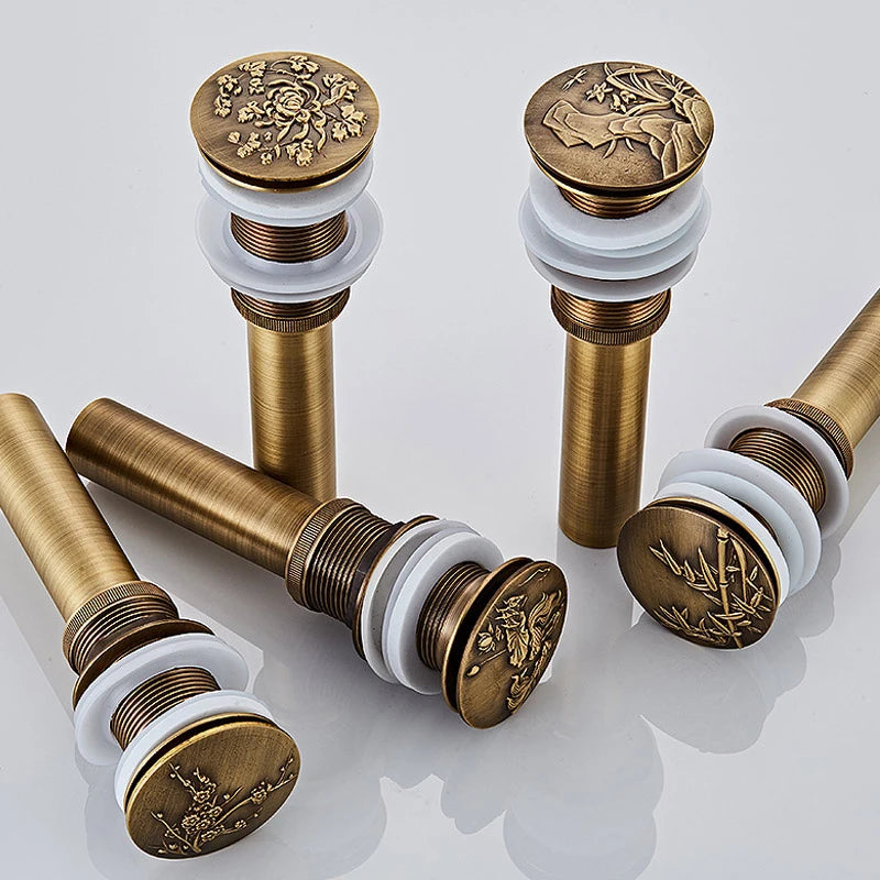 Pop Up Sink Drain - Antique Brass Clic-Clac - Bathroom Vanity