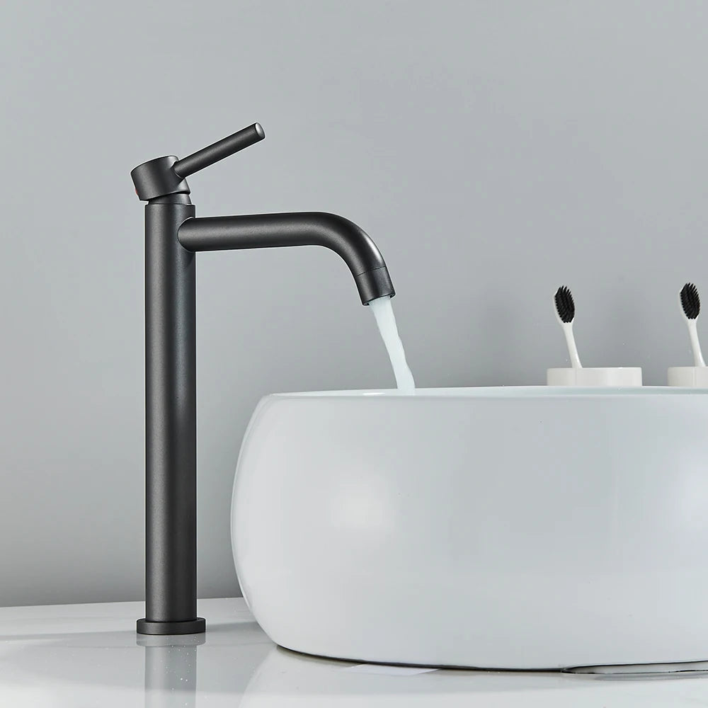 LuxeFlow Modern Bathroom Basin Mixer Tap - Premium Metal Finish