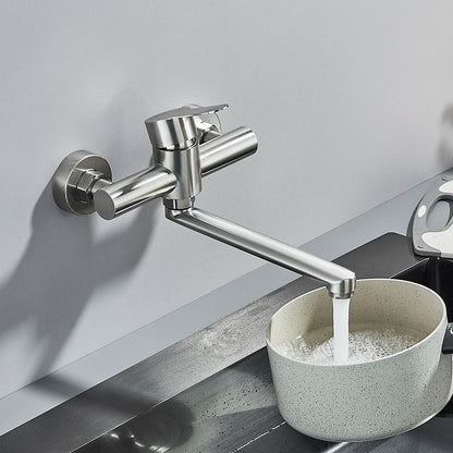 AquaStream Wall Mounted Kitchen Faucet - 360° Swivel Spout - Modern Mixer