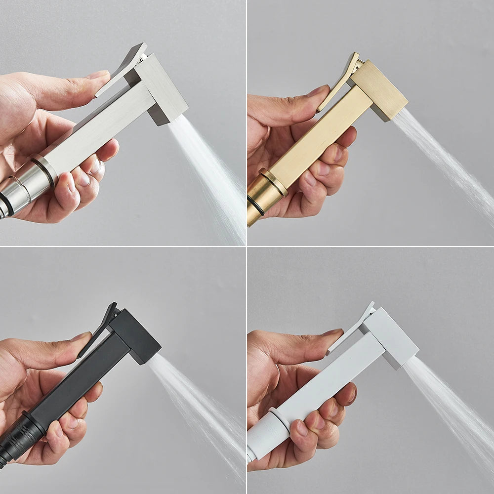 AquaStream Handheld Bidet Sprayer - Stainless Steel - Bathroom Hygiene