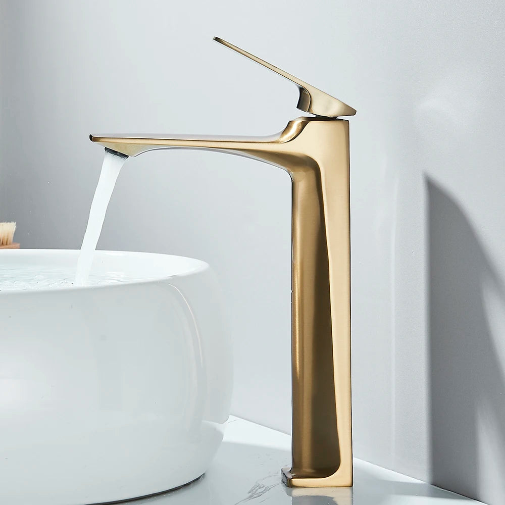 Aura Modern Basin Mixer - Deck Mounted Faucet - Single Lever Bathroom