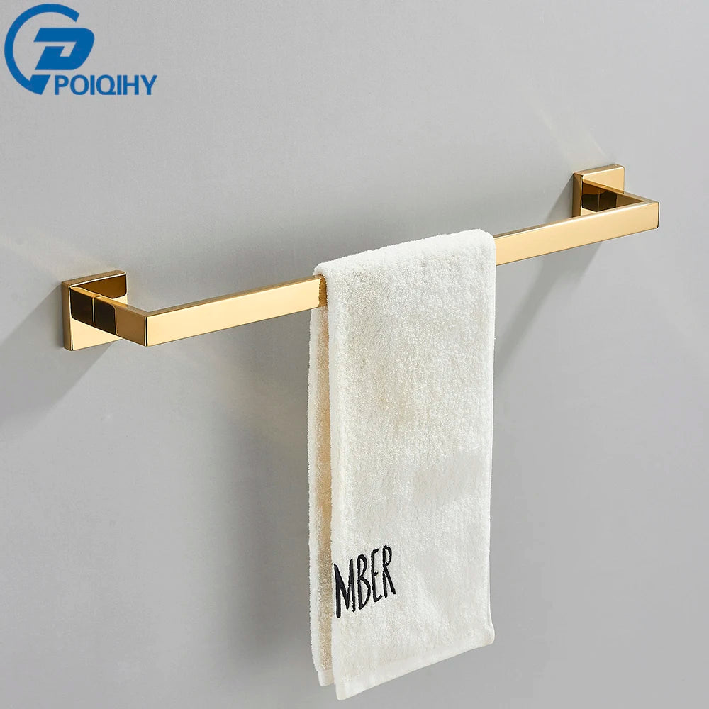 Gold Bathroom Hardware Set - SUS304 Stainless Steel Wall Mount