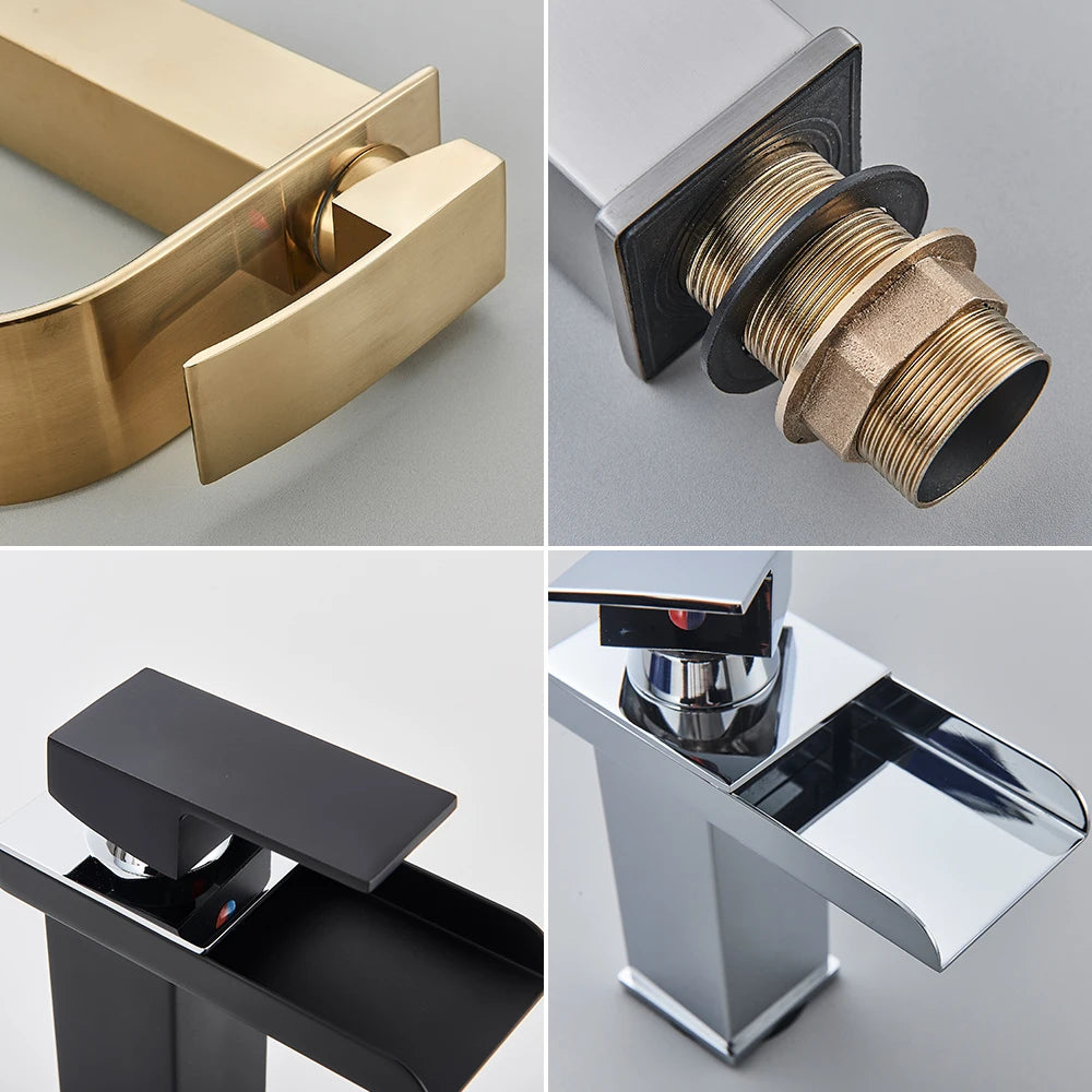 Waterfall Basin Faucet - Modern Single Handle Bathroom