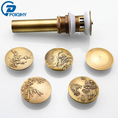 Pop Up Sink Drain - Antique Brass Clic-Clac - Bathroom Vanity