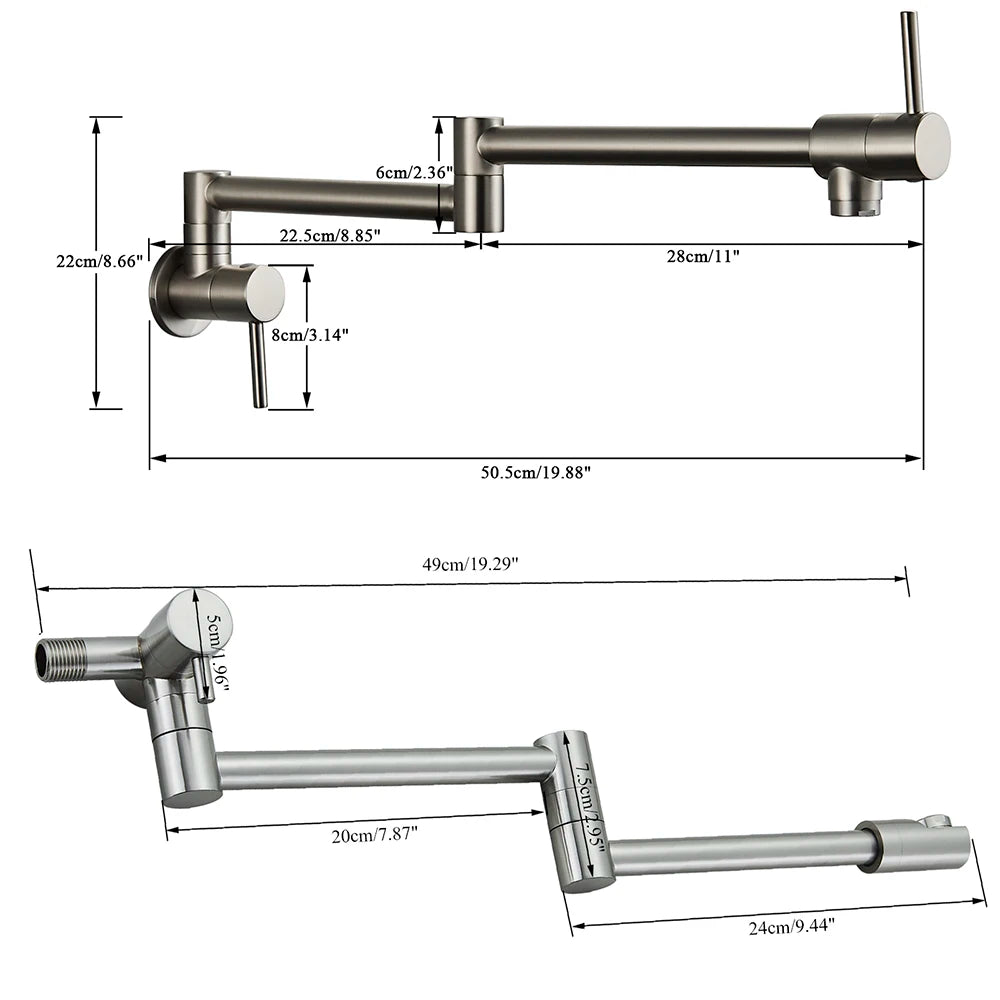 FlexiStream - Wall Mounted Cold Water Tap - Folding 360 Spout