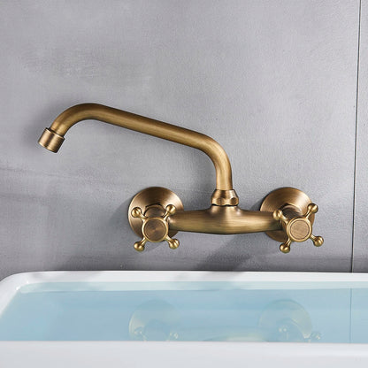 Aurelius Wall-Mounted Mixer Tap - 360° Swivel Brass Faucet - Bathroom