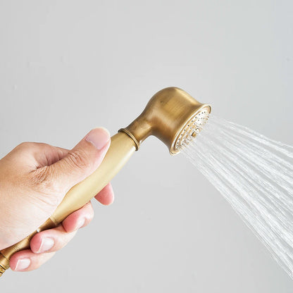 Aurelius Antique Brass Handshower - Ceramic Handheld Head - Vintage Bathroom