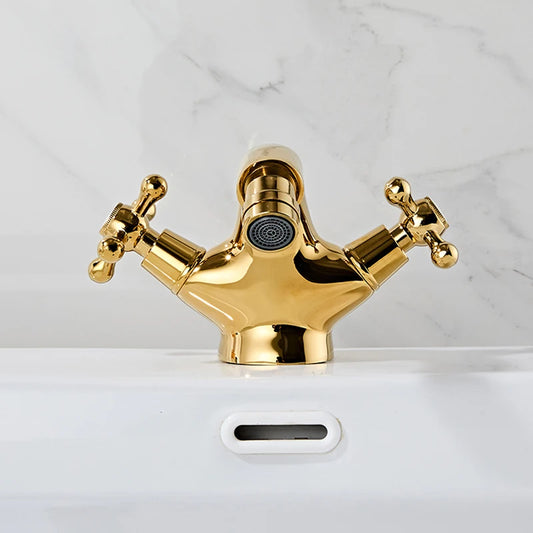Dual Handle Bidet Faucet - Brass Mixer - Bathroom Sink