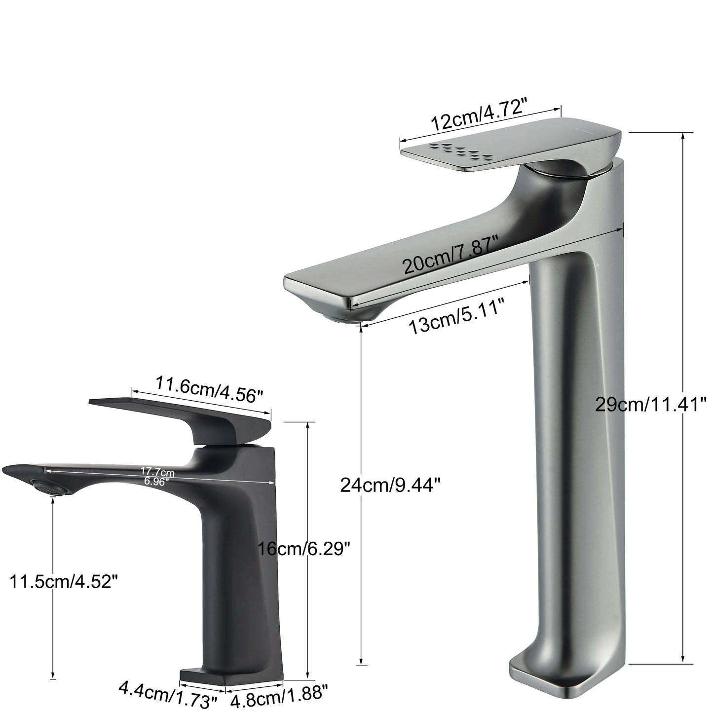 Aura Modern Basin Mixer - Deck Mounted Faucet - Single Lever Bathroom