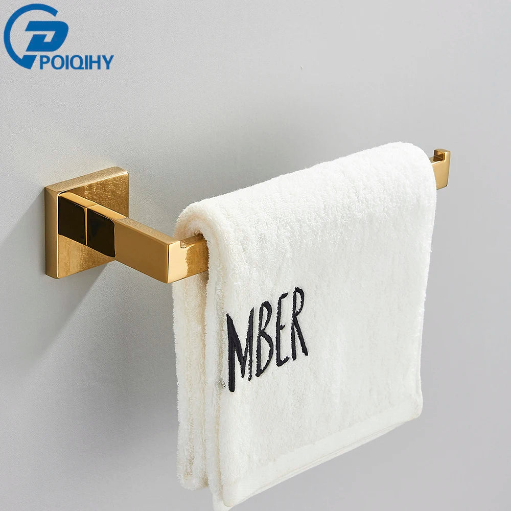 Gold Bathroom Hardware Set - SUS304 Stainless Steel Wall Mount