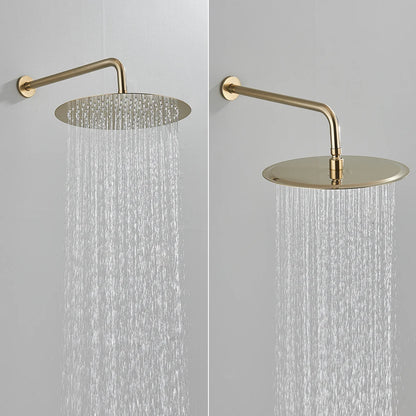 Rainfall Shower Set - Brushed Gold Brass - Wall Mounted
