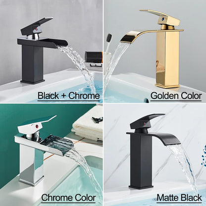 Waterfall Basin Faucet - Modern Single Handle Bathroom