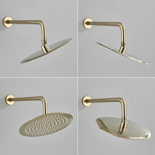Aura - Brushed Gold Rainfall Shower Set - Stainless Steel - 2-Way