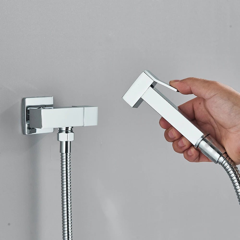 AquaStream Handheld Bidet Sprayer - Stainless Steel - Bathroom Hygiene