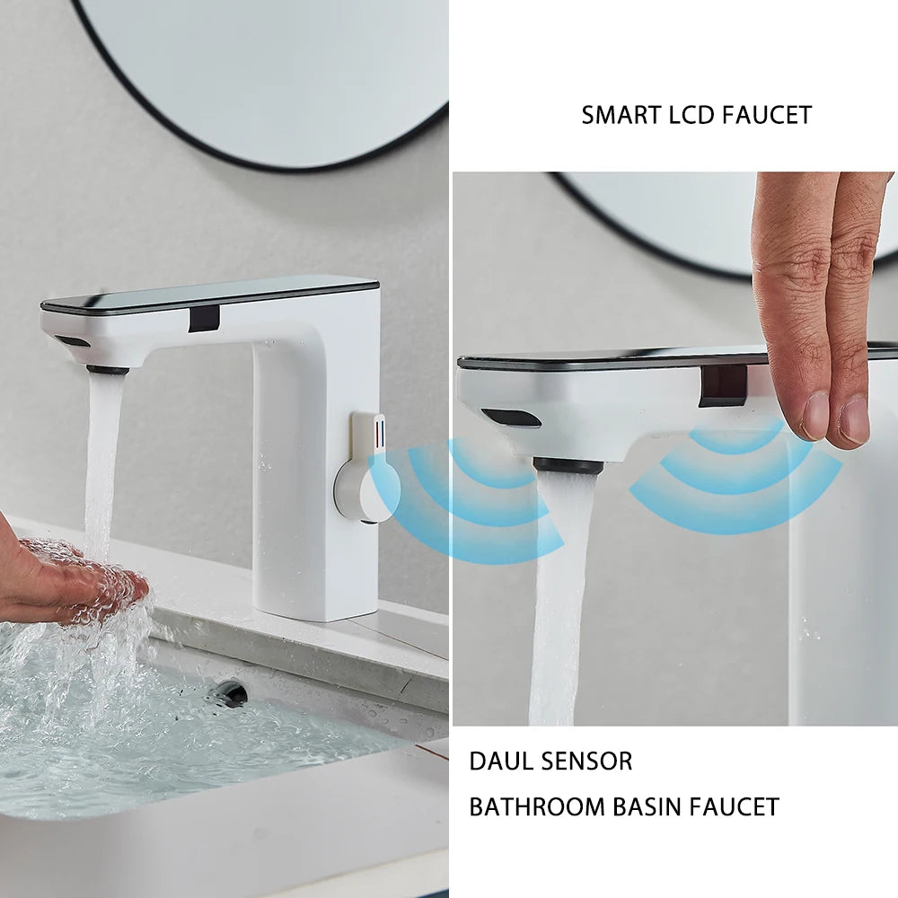 AquaSmart Digital Sensor Faucet - Touchless Mixer Tap - Modern Bathroom
