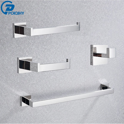 Bathroom Hardware Set - Chrome Stainless Steel - Modern Bath