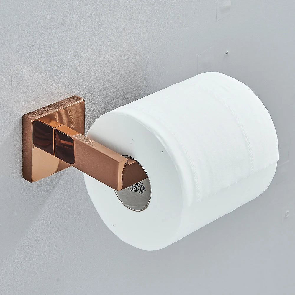Aurelia Rose Gold Bathroom Hardware Set - Stainless Steel - Luxury Bath