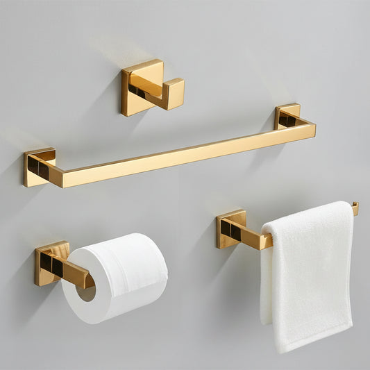 Gold Bathroom Hardware Set - SUS304 Stainless Steel Wall Mount