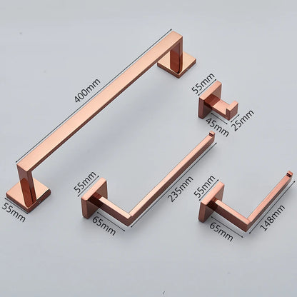 Aurelia Rose Gold Bathroom Hardware Set - Stainless Steel - Luxury Bath