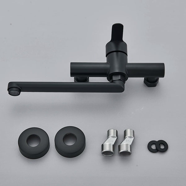 AquaStream Wall Mounted Kitchen Faucet - 360° Swivel Spout - Modern Mixer