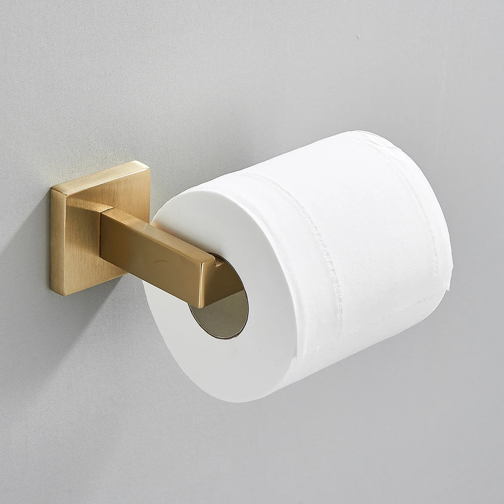 Brushed Gold Bathroom Hardware Set - SUS304 Stainless Steel Wall Mount