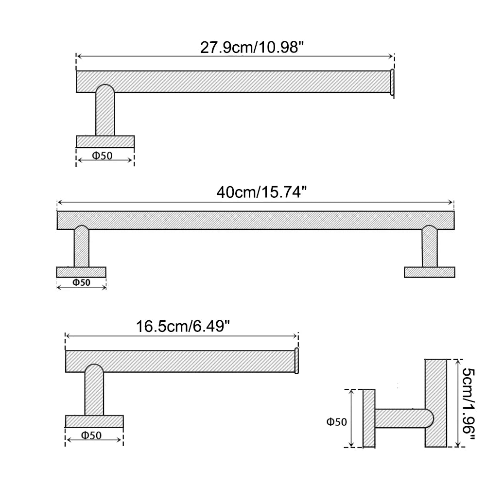 Aura Series - Bathroom Hardware Set - SUS 304 Stainless Steel