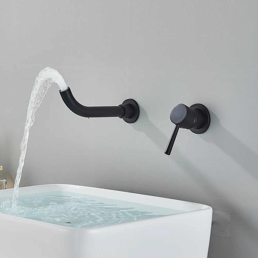 Aurelia Wall-Mounted Basin Mixer - Rotating Spout Tap - Bathroom