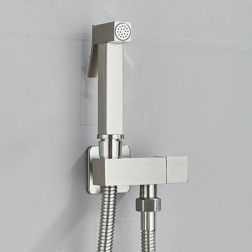 AquaStream Handheld Bidet Sprayer - Stainless Steel - Bathroom Hygiene