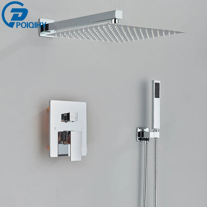 AquaFlow - Concealed Waterfall Rain Shower Set - Chrome Brass