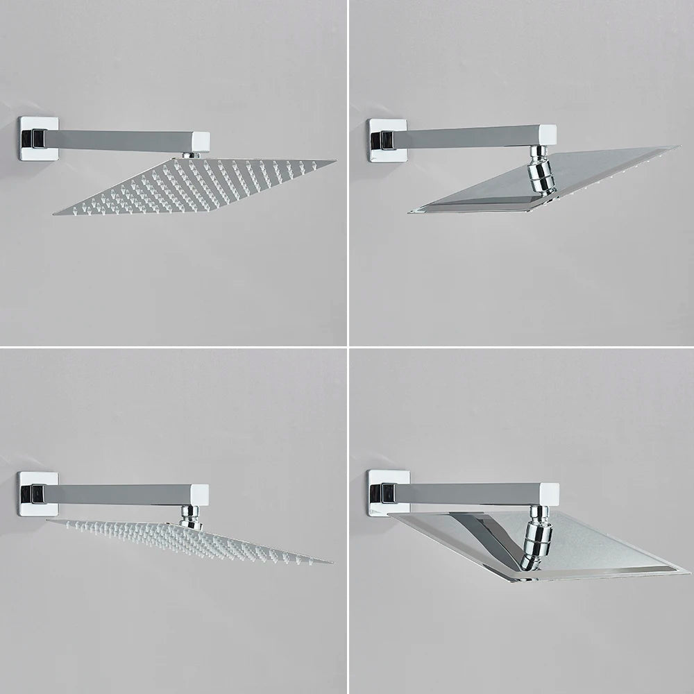 AquaFlow - Concealed Waterfall Rain Shower Set - Chrome Brass