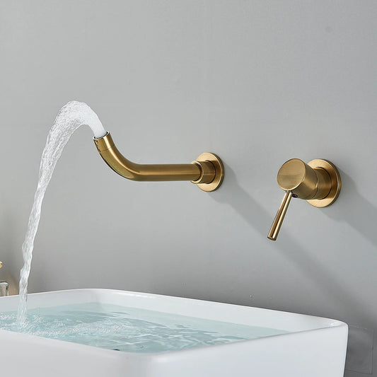 Aurelia Wall-Mounted Basin Mixer - Rotating Spout Tap - Bathroom