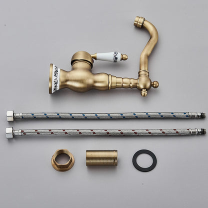 Aurelius Rotating Basin Mixer - Antique Brass - Bathroom & Kitchen