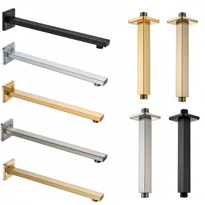 AquaLux Brass Shower Arm - Wall & Ceiling Mount - Modern Bathroom