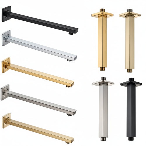 AquaLux Brass Shower Arm - Wall & Ceiling Mount - Modern Bathroom