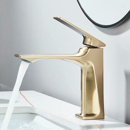 Aura Modern Basin Mixer - Deck Mounted Faucet - Single Lever Bathroom