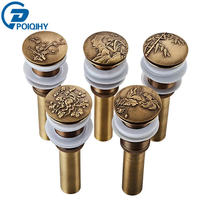Pop Up Sink Drain - Antique Brass Clic-Clac - Bathroom Vanity